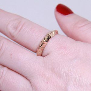 House of Harlow Gold Band with Geometric Design Size 8